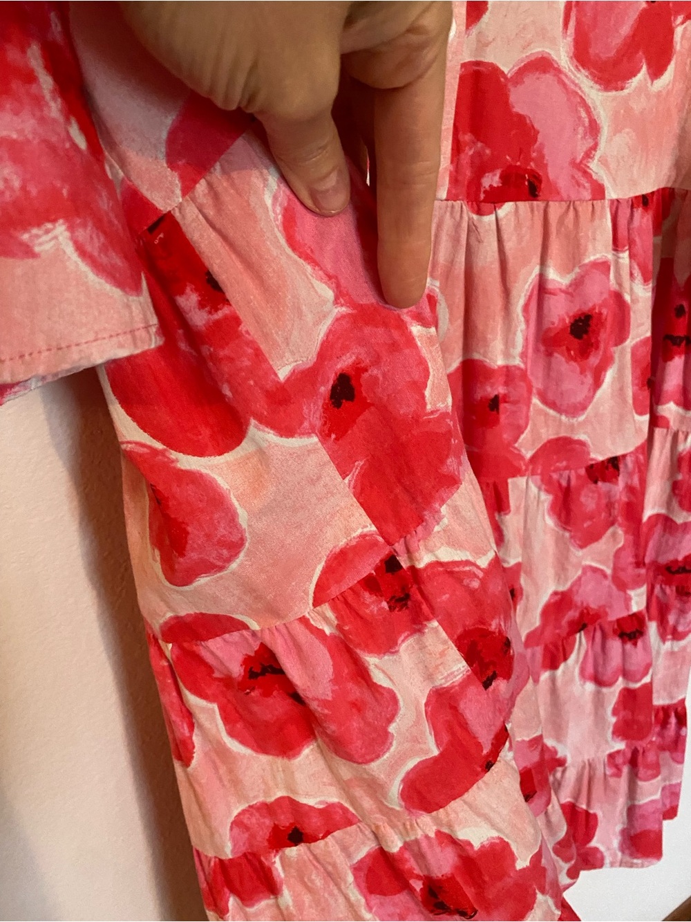 BiBi Pink & Red Floral Button-Up mini dress - Picture 3 of 9